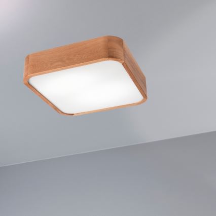 Plafondlamp OAK SQUARE 2xE27/15W/230V 35x35 cm eiken