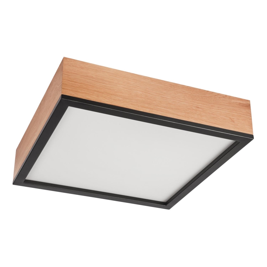 Plafondlamp OAK SQUARE 4xE27/15W/230V 39x39 cm eiken/zwart