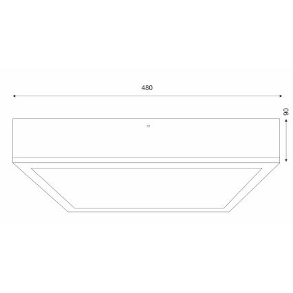 Plafondlamp OAK SQUARE 4xE27/15W/230V 48x48 cm eiken/wit