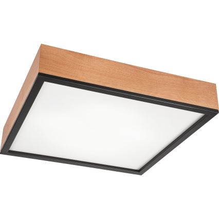 Plafondlamp OAK SQUARE 4xE27/15W/230V 48x48 cm eiken/zwart