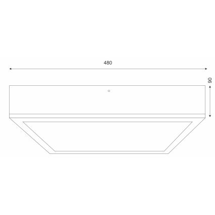 Plafondlamp OAK SQUARE 4xE27/15W/230V 48x48 cm eiken/zwart