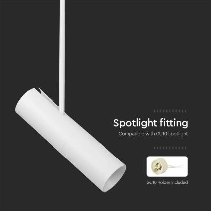 Plafondlamp aan staaf 1xGU10/35W/230V wit