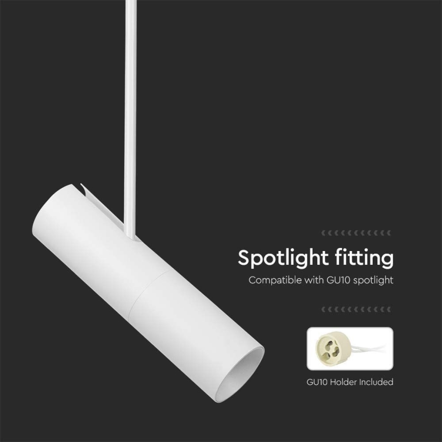 Plafondlamp aan staaf 1xGU10/35W/230V wit