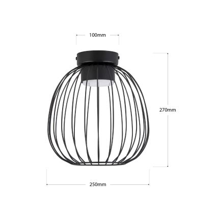 Plafondlamp OVELLA 1xGX53/10W/230V Ø 25 cm zwart
