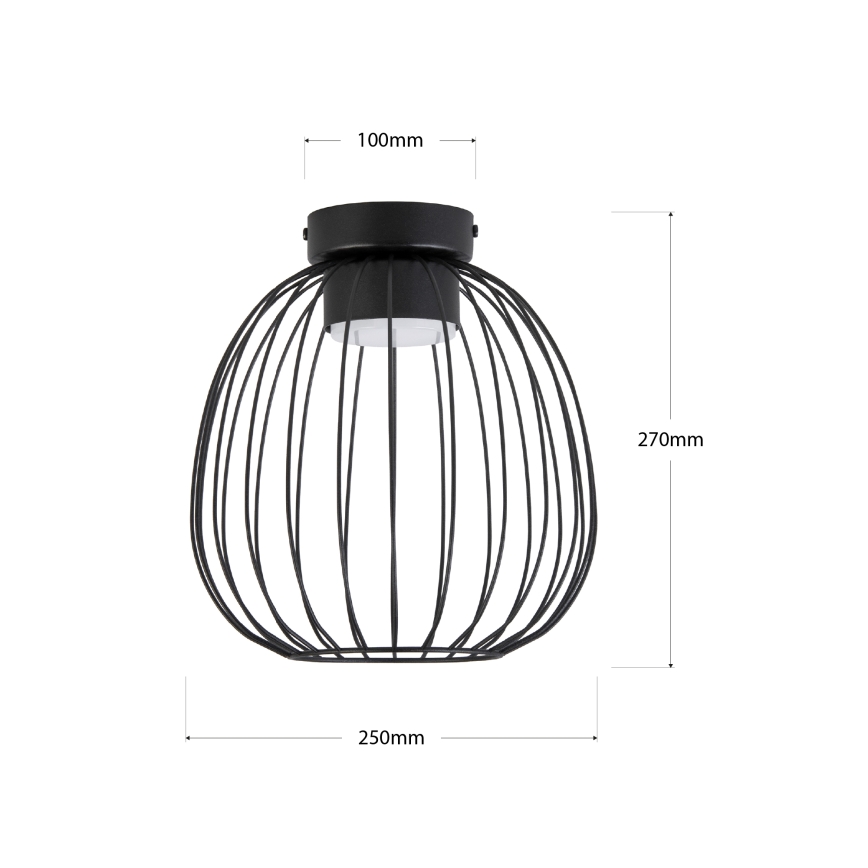Plafondlamp OVELLA 1xGX53/10W/230V Ø 25 cm zwart