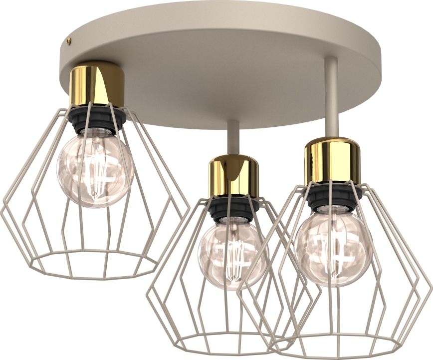 Plafondlamp PARKLA 3xE27/15W/230V beige/goud