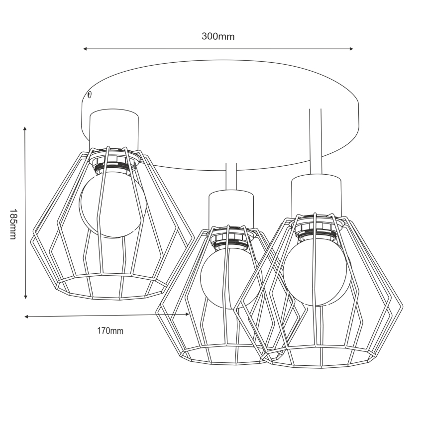 Plafondlamp PARKLA 3xE27/15W/230V beige/goud