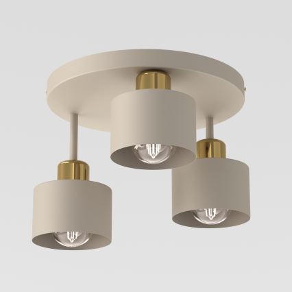 Plafondlamp PARKLA 3xE27/15W/230V beige/goud