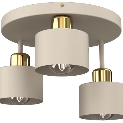 Plafondlamp PARKLA 3xE27/15W/230V beige/goud