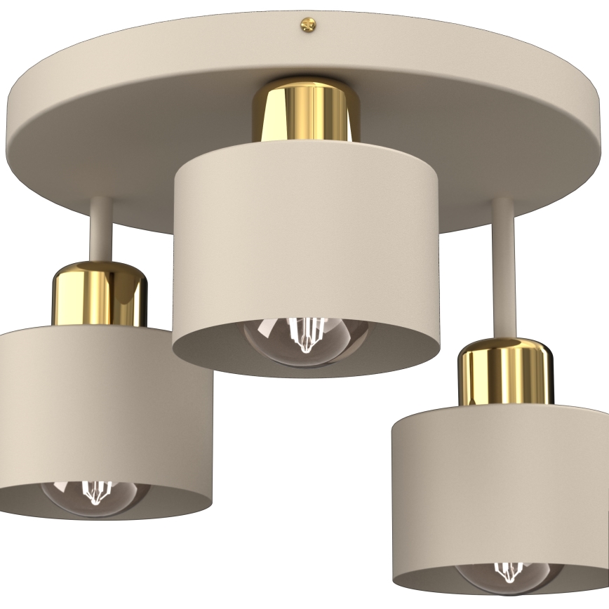 Plafondlamp PARKLA 3xE27/15W/230V beige/goud