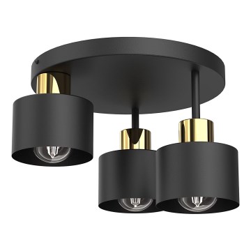 Plafondlamp PARKLA 3xE27/15W/230V zwart/goud