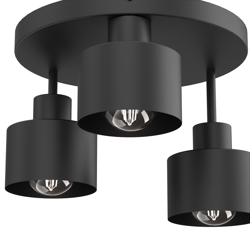 Plafondlamp PARKLA 3xE27/15W/230V zwart