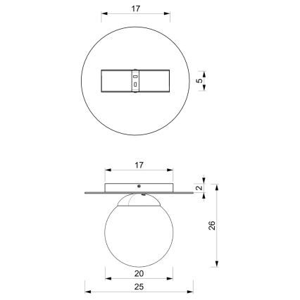 Plafondlamp PLATO 1xE14/40W/230V diameter 25 cm