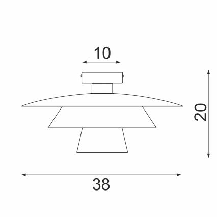 Plafondlamp PLATO 1xE27/15W/230V Ø 32 cm zwart