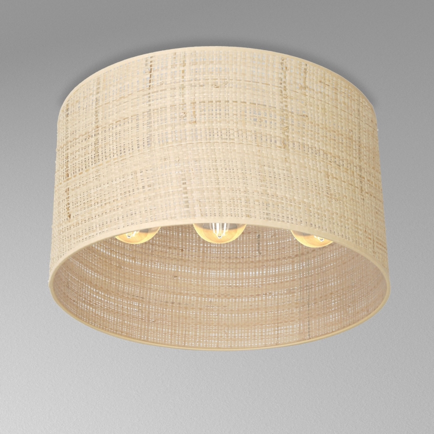 Plafondlamp RATTAN 3xE27/60W/230V rotan