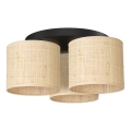 Plafondlamp RATTAN 3xE27/60W/230V rotan