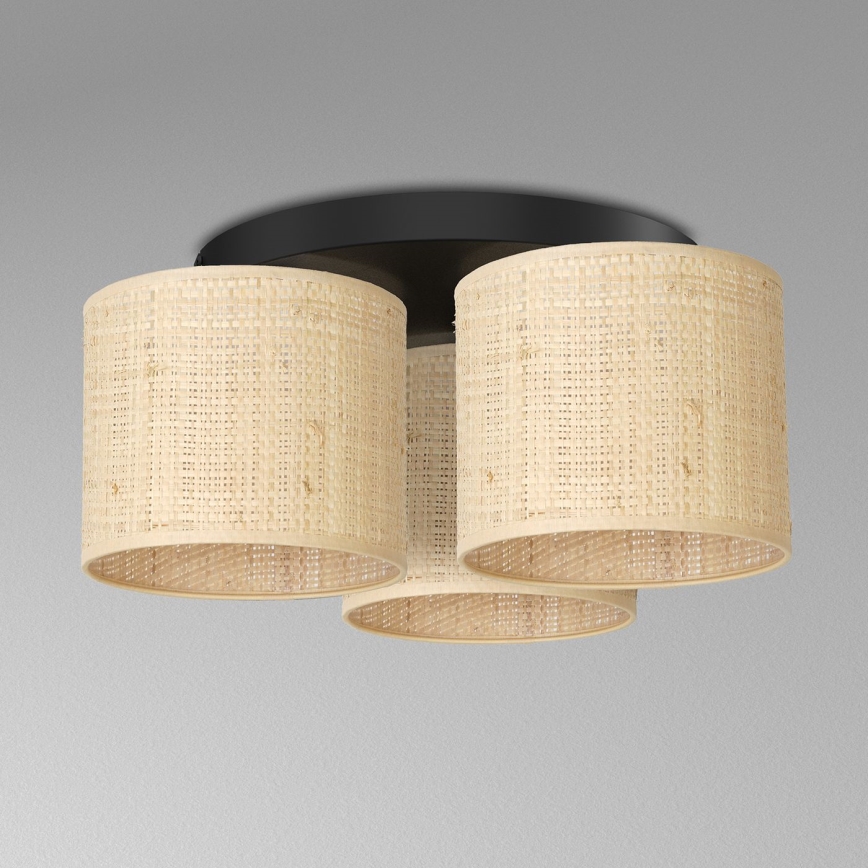 Plafondlamp RATTAN 3xE27/60W/230V rotan