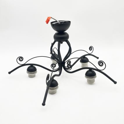 Plafondlamp RETRO 5xE27/60W/230V zwart/wit