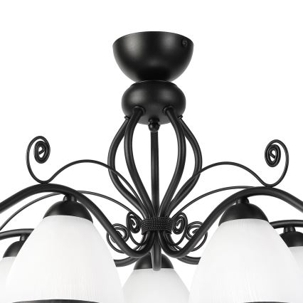 Plafondlamp RETRO 5xE27/60W/230V zwart/wit