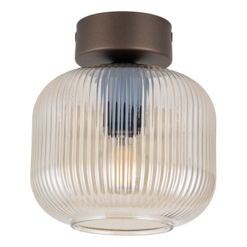 Plafondlamp SALVIA 1xE14/10W/230V Ø 15 cm bruin/rookbruin