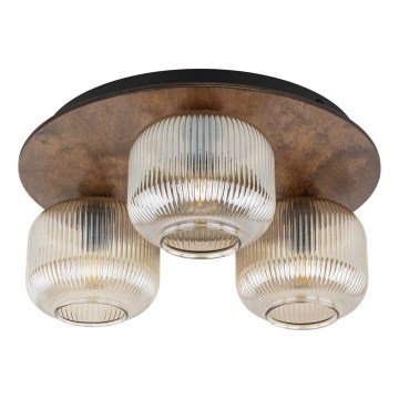 Plafondlamp SALVIA 3xE14/10W/230V Ø 40 cm bruin/rookbruin