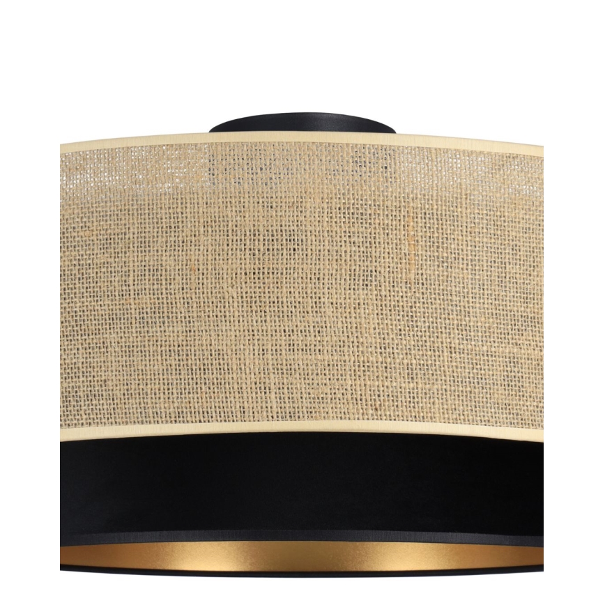 Plafondlamp SARTA 1x E27/60W/230V Ø 45 cm zwart/jute