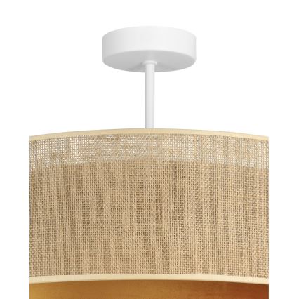 Plafondlamp SARTA 1xE27/60W/230V koperen/jute