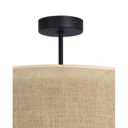 Plafondlamp SARTA 1xE27/60W/230V Ø 45 cm zwart/jute