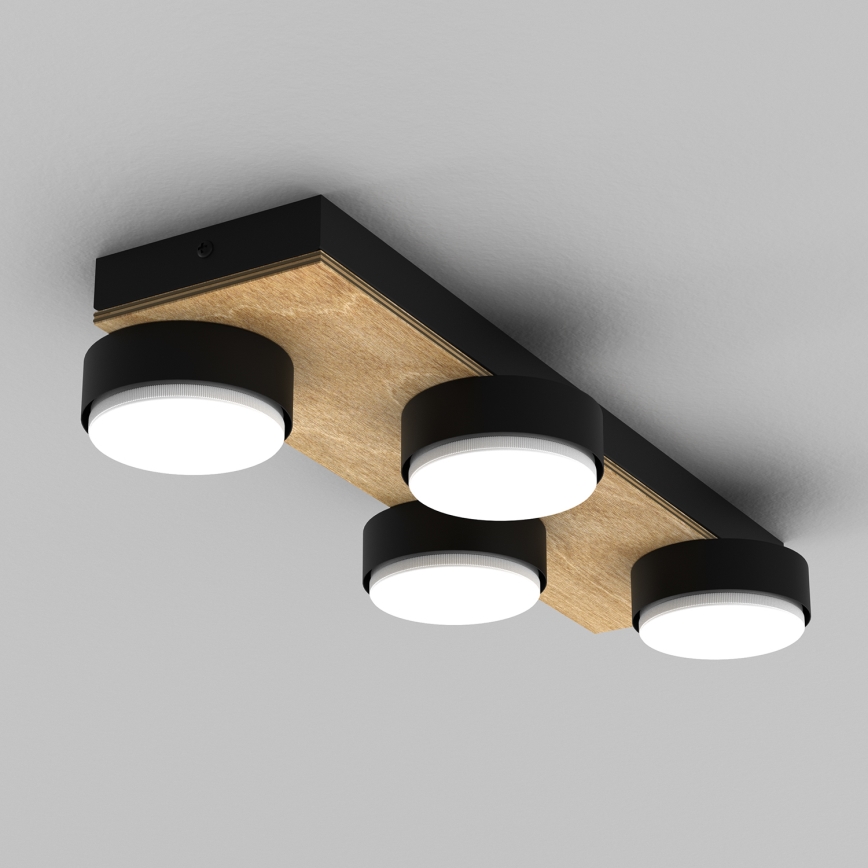 Plafondlamp SEMA 4xGX53/15W/230V zwart/bruin/eiken