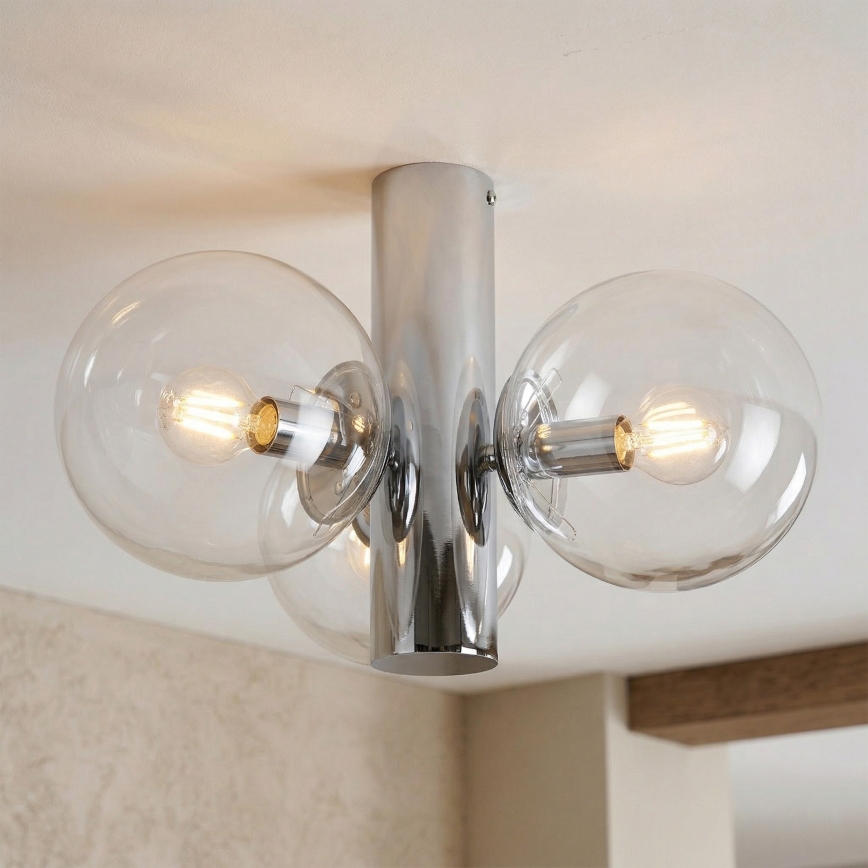 Plafondlamp SFERIO 3xE14/5W/230V glanzend chroom/helder