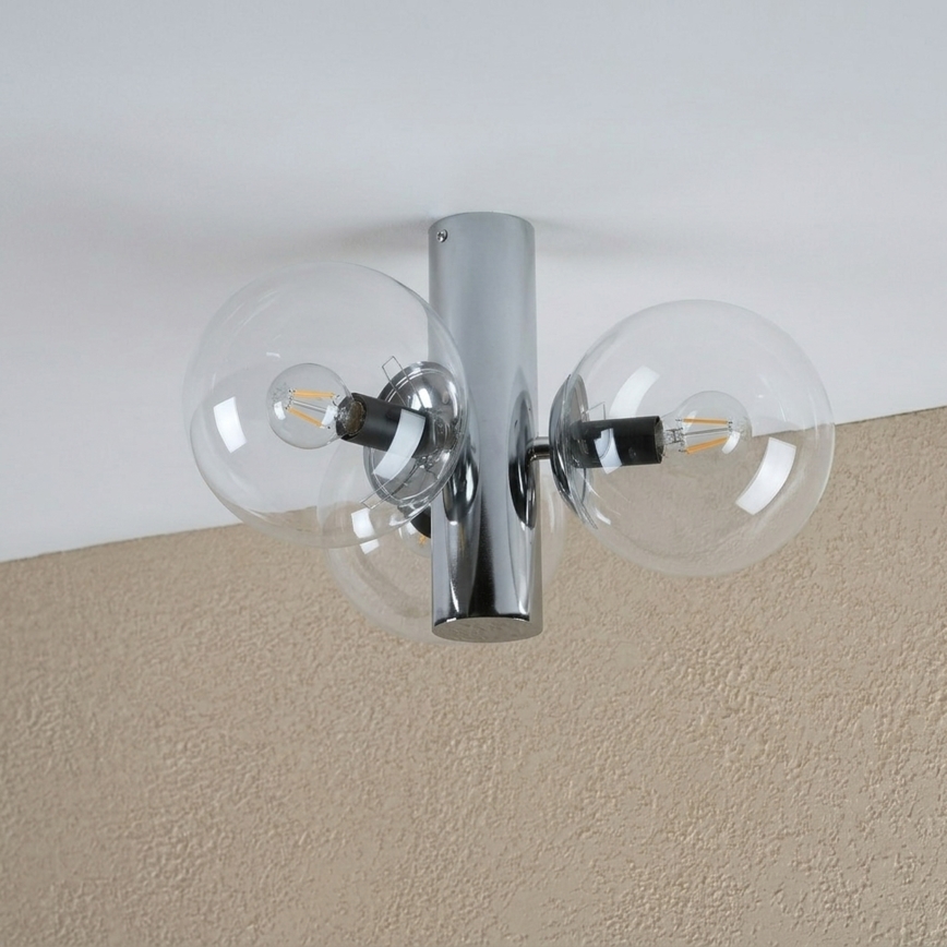 Plafondlamp SFERIO 3xE14/5W/230V glanzend chroom/helder