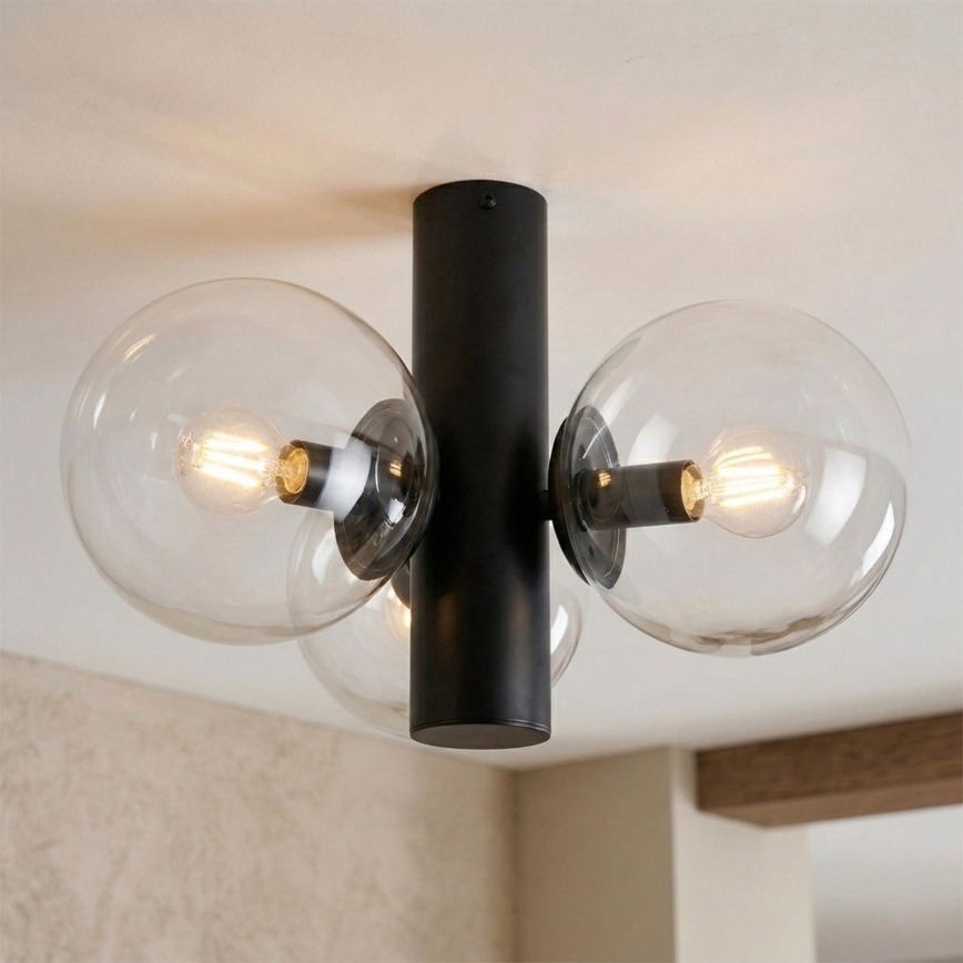 Plafondlamp SFERIO 3xE14/5W/230V zwart/helder