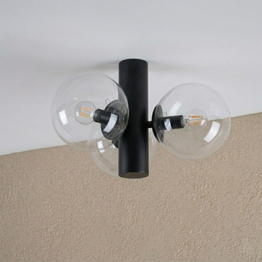 Plafondlamp SFERIO 3xE14/5W/230V zwart/helder