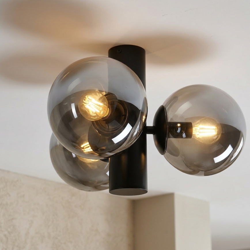 Plafondlamp SFERIO 3xE14/5W/230V zwart/rookzwart