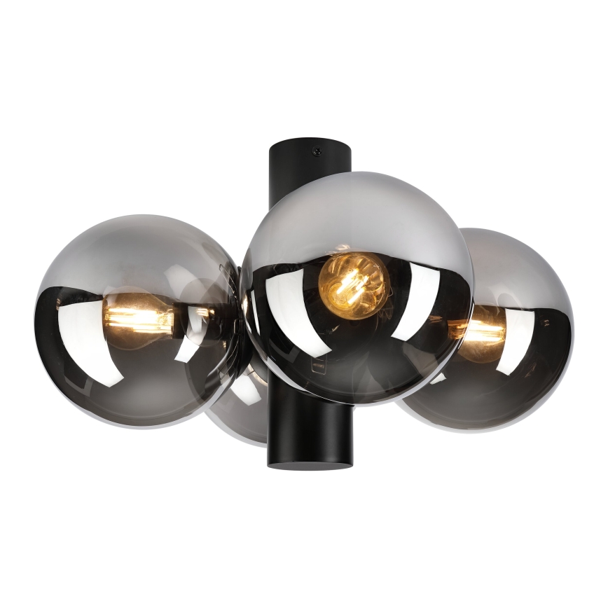 Plafondlamp SFERIO 4xE14/5W/230V zwart/gerookt zwart
