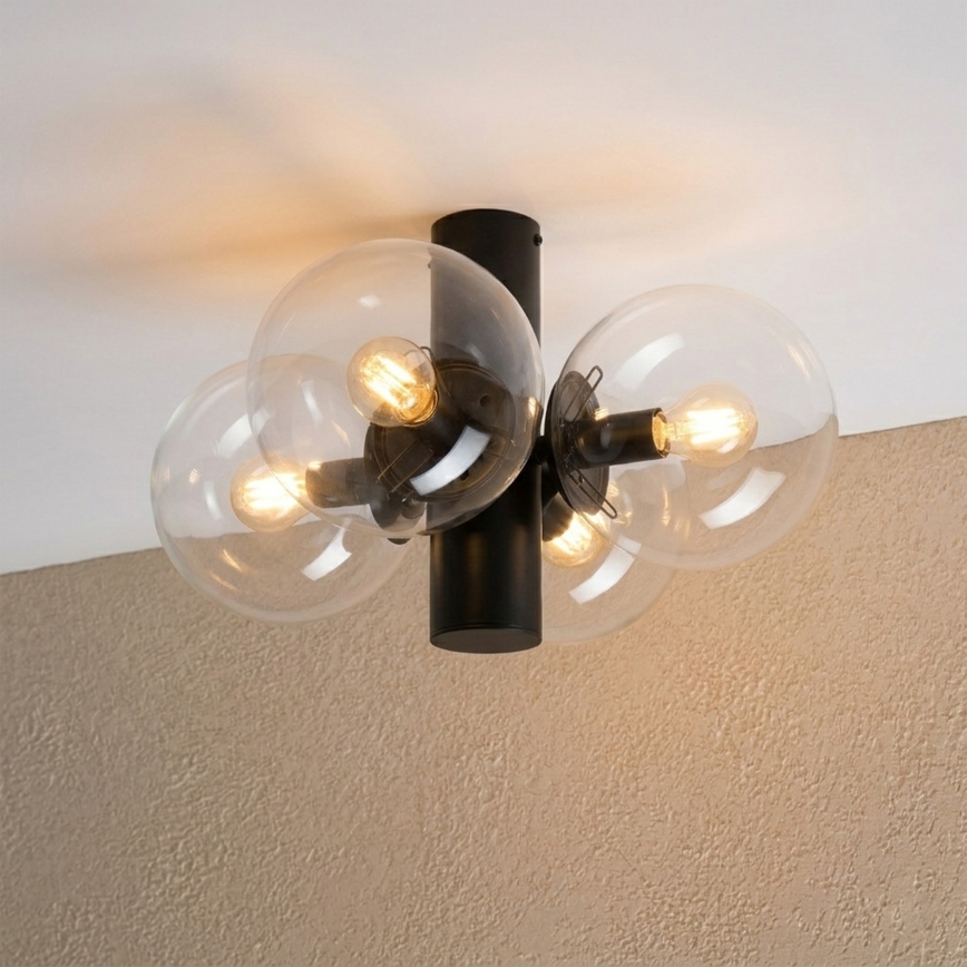 Plafondlamp SFERIO 4xE14/5W/230V zwart/helder