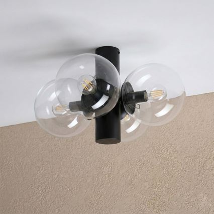 Plafondlamp SFERIO 4xE14/5W/230V zwart/helder