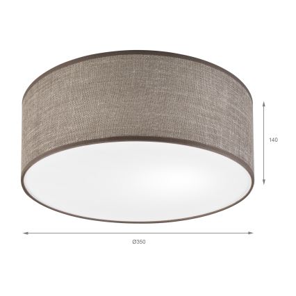 Plafondlamp SIRJA 1xE27/15W/230V Ø 35 cm bruin