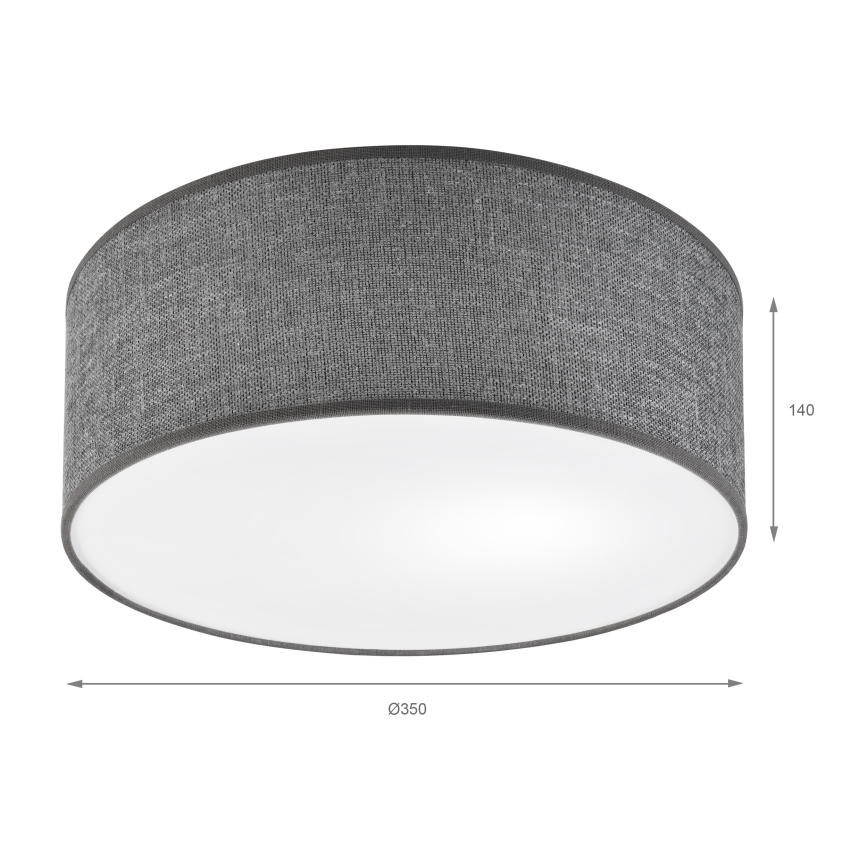 Plafondlamp SIRJA 1xE27/15W/230V Ø 35 cm grijs
