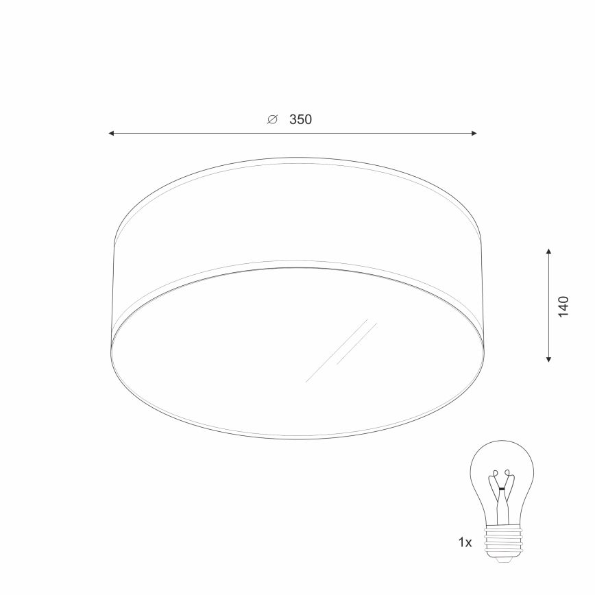 Plafondlamp SIRJA 1xE27/60W/230V Ø 35 cm crème
