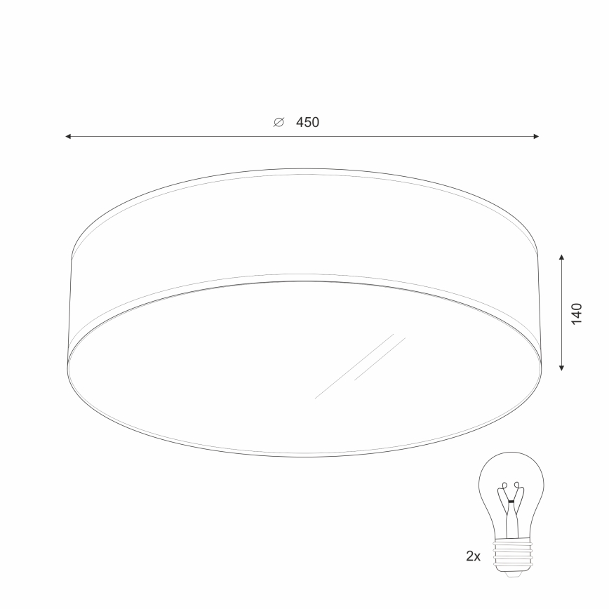 Plafondlamp SIRJA 2x E27/15 W/230 V Ø 45 cm crème