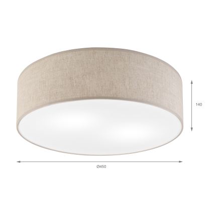 Plafondlamp SIRJA 2xE27/15W/230V Ø 45 cm beige