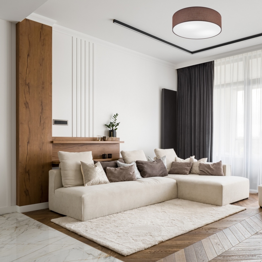 Plafondlamp SIRJA 2xE27/15W/230V Ø 45 cm bruin