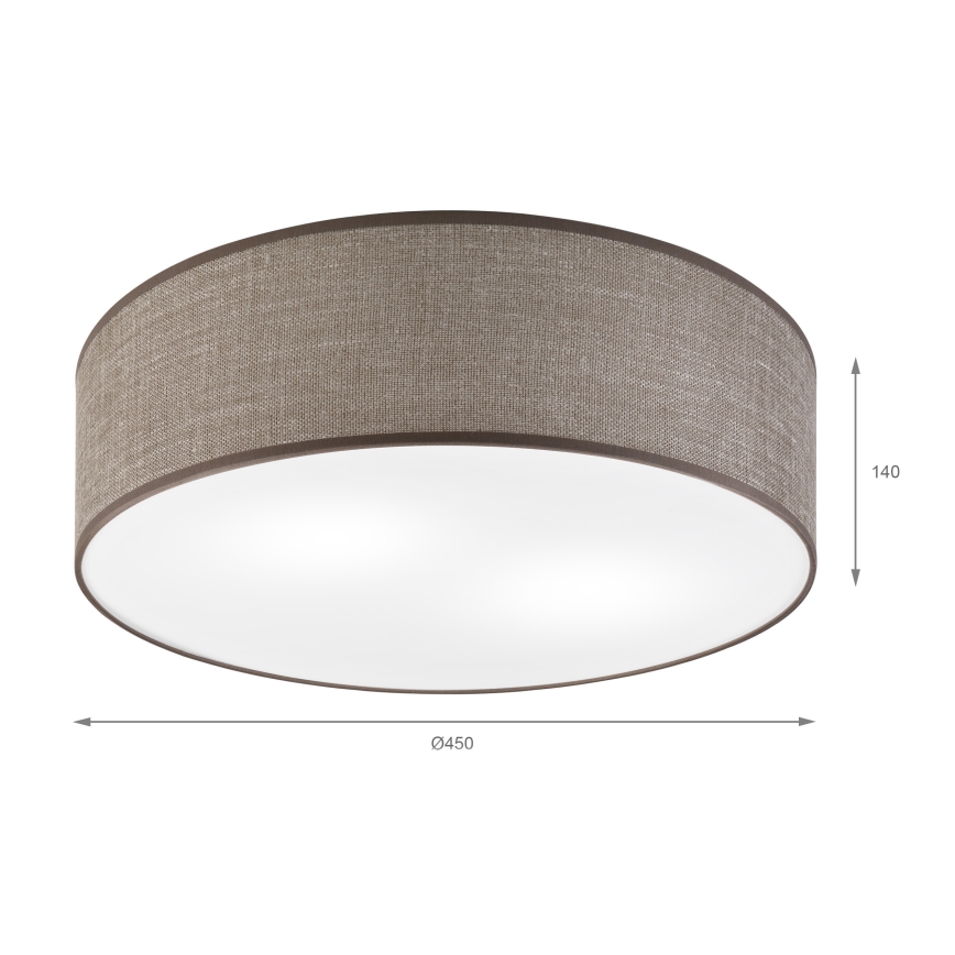 Plafondlamp SIRJA 2xE27/15W/230V Ø 45 cm bruin