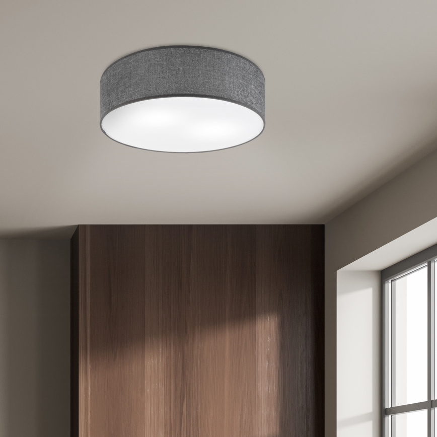 Plafondlamp SIRJA 2xE27/15W/230V Ø 45 cm grijs