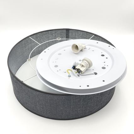 Plafondlamp SIRJA 2xE27/15W/230V Ø 45 cm grijs