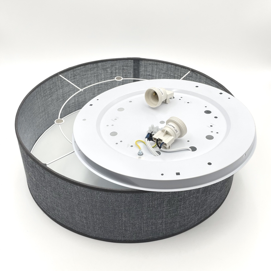 Plafondlamp SIRJA 2xE27/15W/230V Ø 45 cm grijs