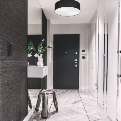 Plafondlamp SIRJA 2xE27/15W/230V Ø 45 cm zwart