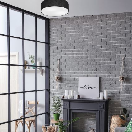 Plafondlamp SIRJA 2xE27/15W/230V Ø 45 cm zwart