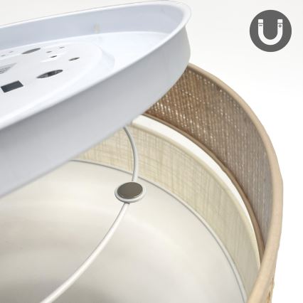 Plafondlamp SIRJA BOHO 2xE27/15W/230V Ø 45 cm beige/crème